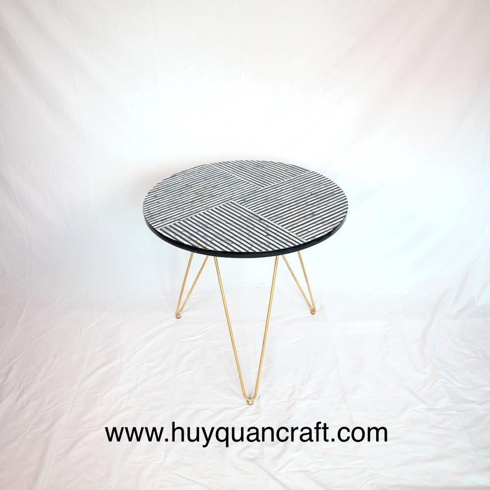 HQ12533 Mother of pearl lacquer stool